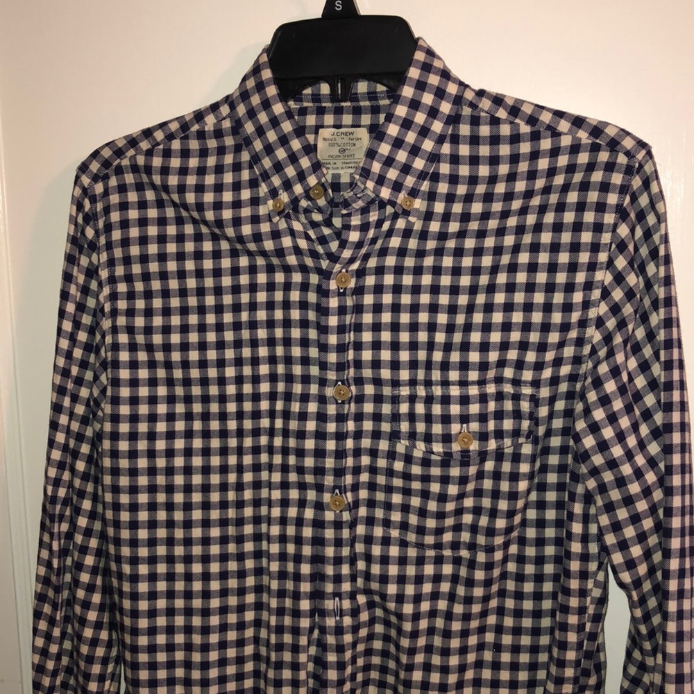 J.Crew blue checkered button shirt